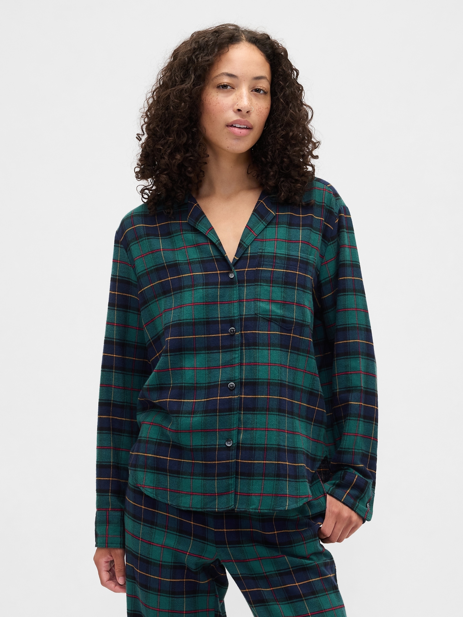 Relaxed Flannel Sleep Shirt - Blackwatch