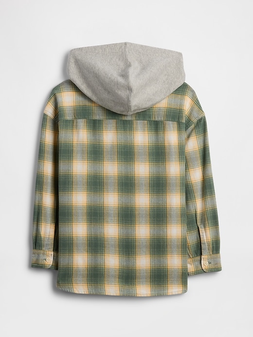 Image number 2 showing, Kids Relaxed Hooded Flannel Shirt