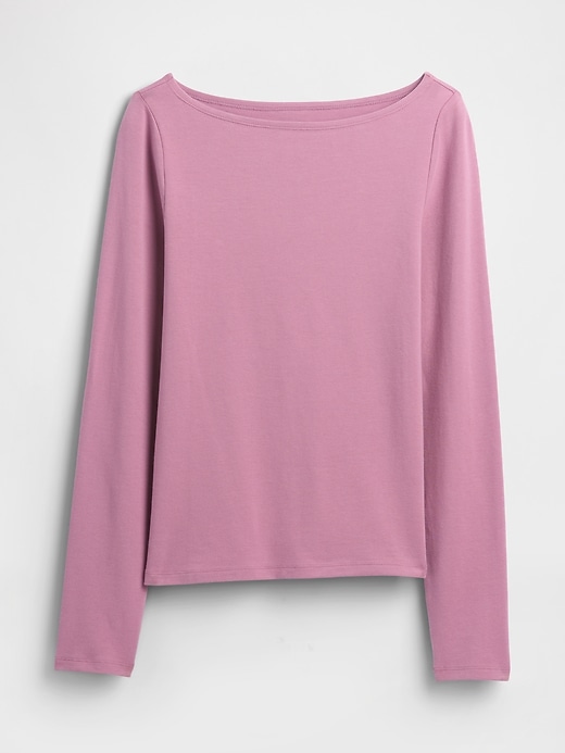 Image number 5 showing, Stretch Jersey Boatneck T-Shirt