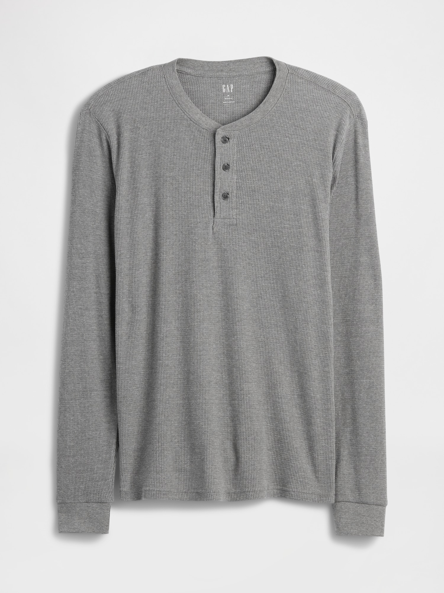 Gap Factory Waffle-knit Henley T-shirt In Gray