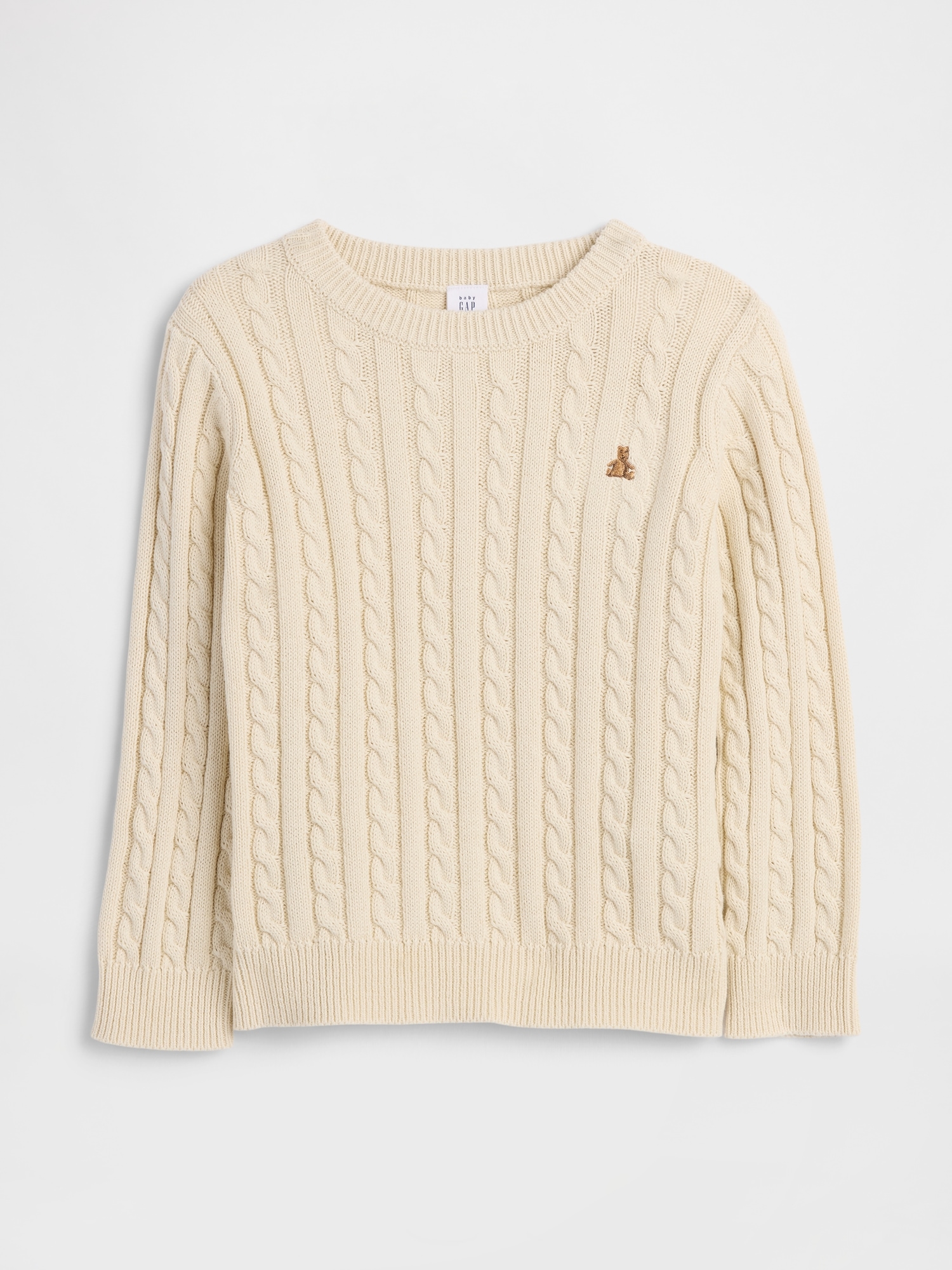 babyGap Cable-Knit Crewneck Sweater - Tan Chino