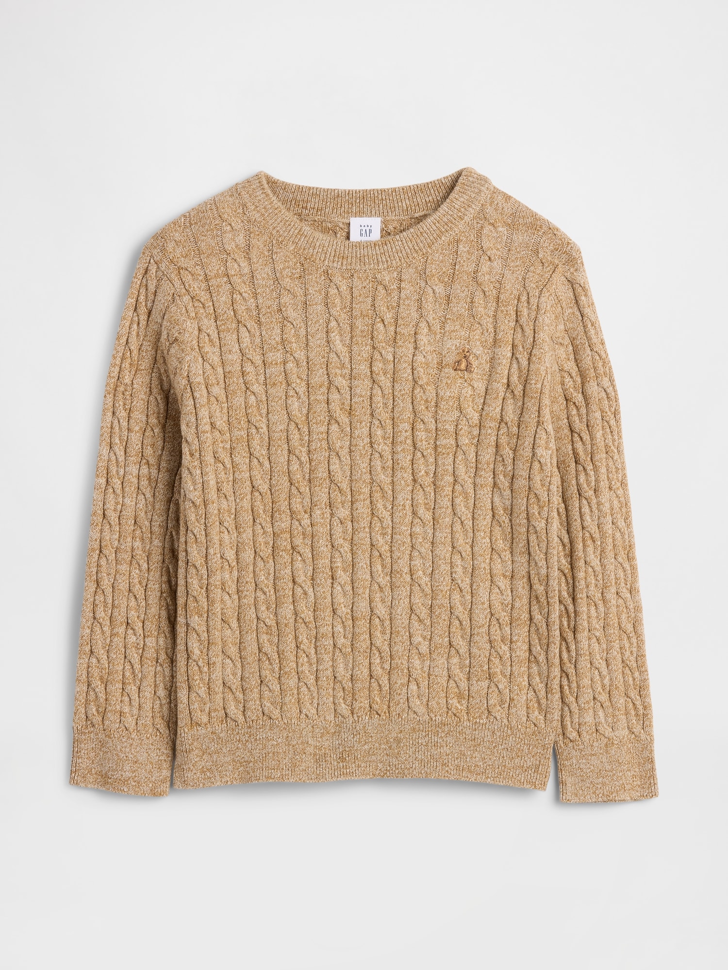 babyGap Cable-Knit Crewneck Sweater - Tan Heather