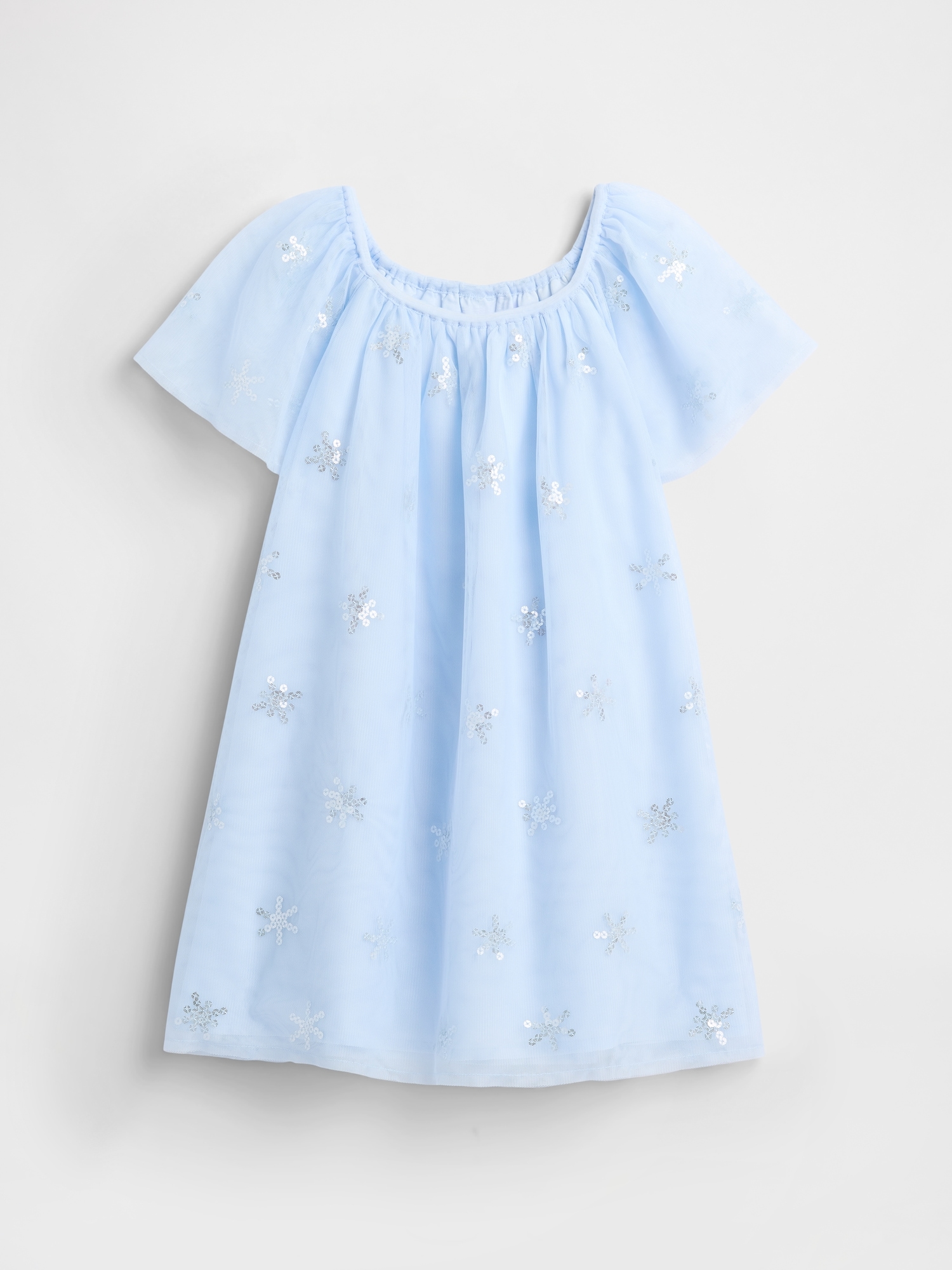babyGap Tulle Sequin Dress - Serene Blue Snowflakes
