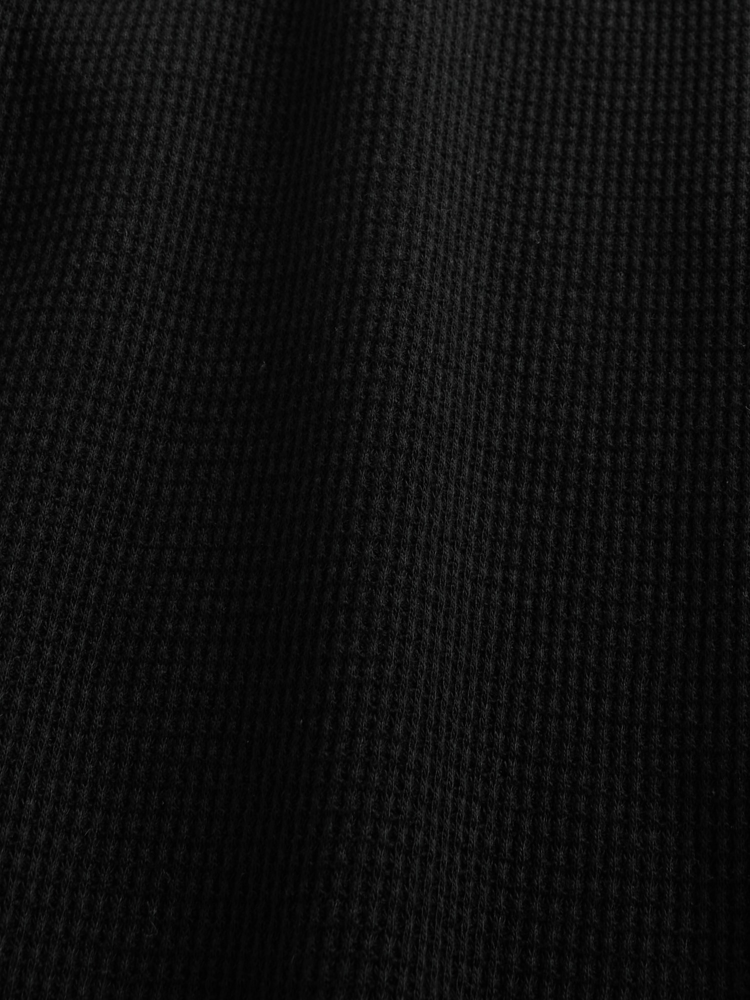 Gap Factory Waffle-knit Henley T-shirt In Black
