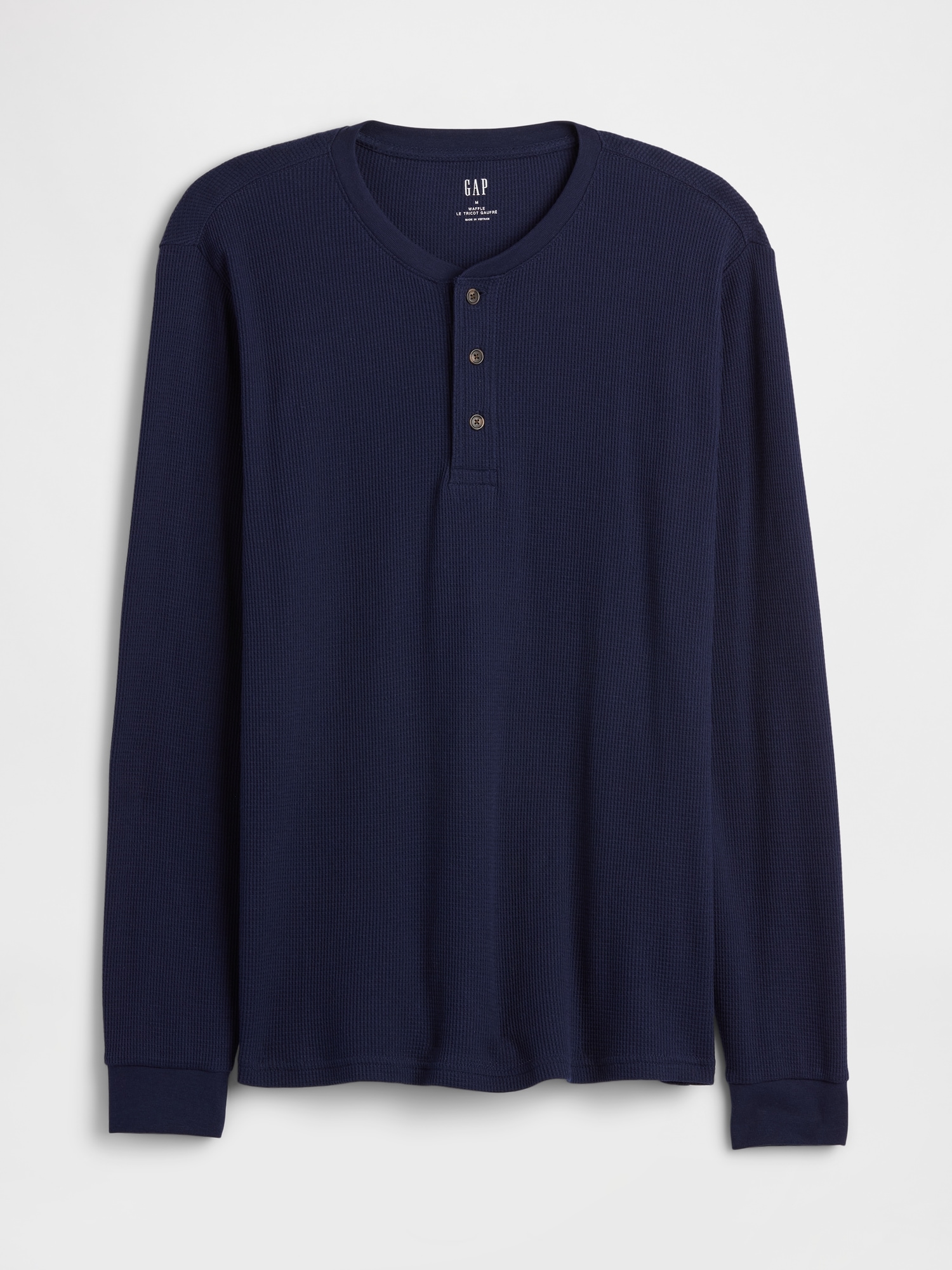 Gap Factory Waffle-knit Henley T-shirt In Blue