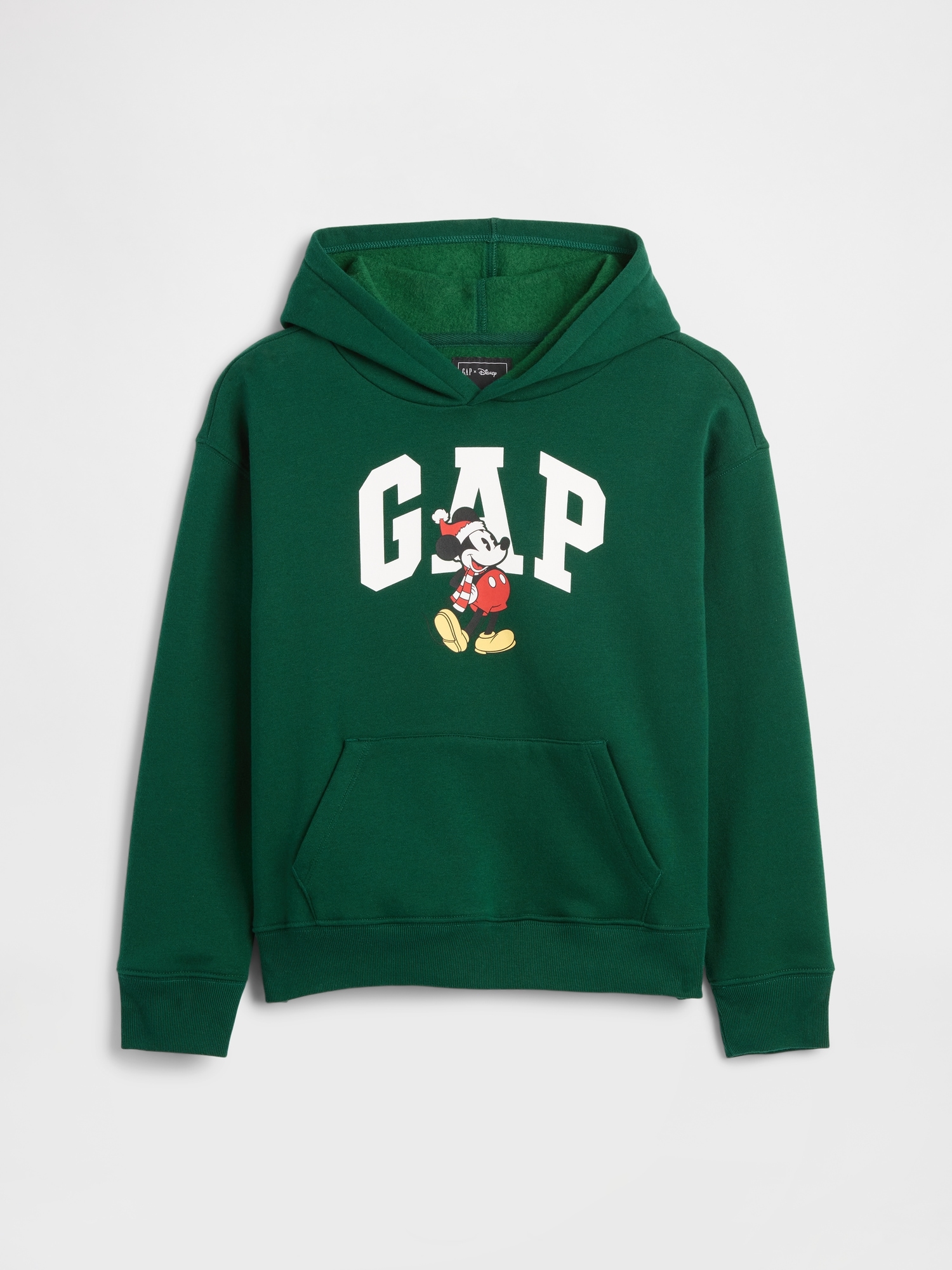 GapKids × Disney Mickey Mouse Relaxed Logo Hoodie - Disney Family Evergreen
