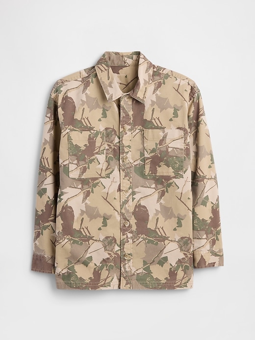 Image number 1 showing, Kids Relaxed Camo Shirt Jacket
