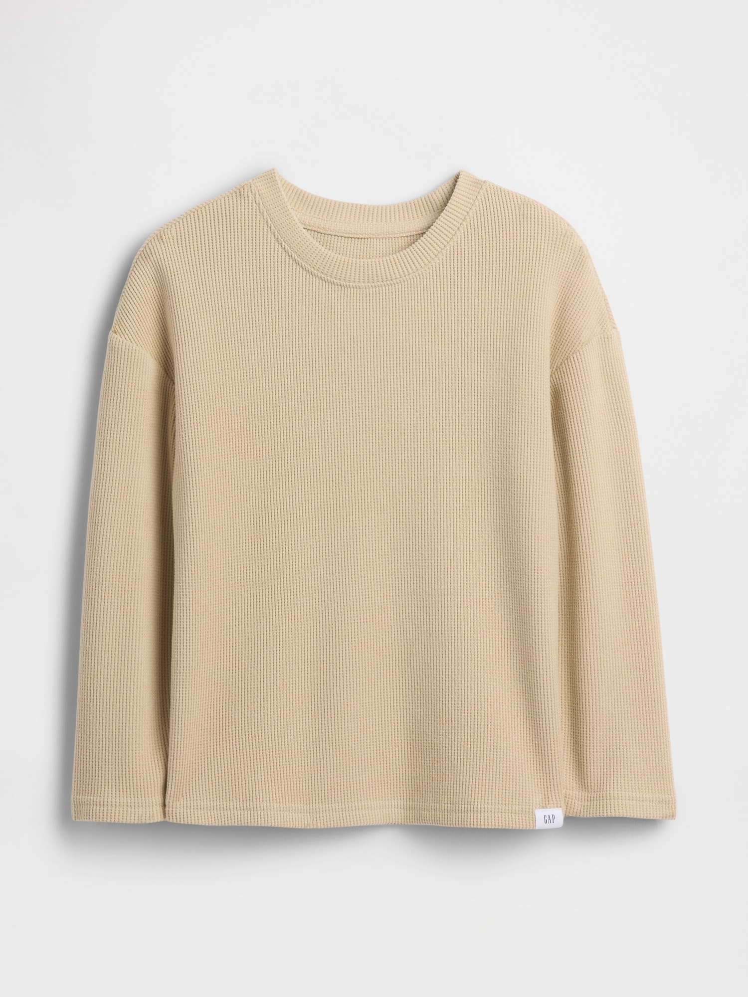 babyGap Waffle-Knit Crewneck T-Shirt - Tan Wicker