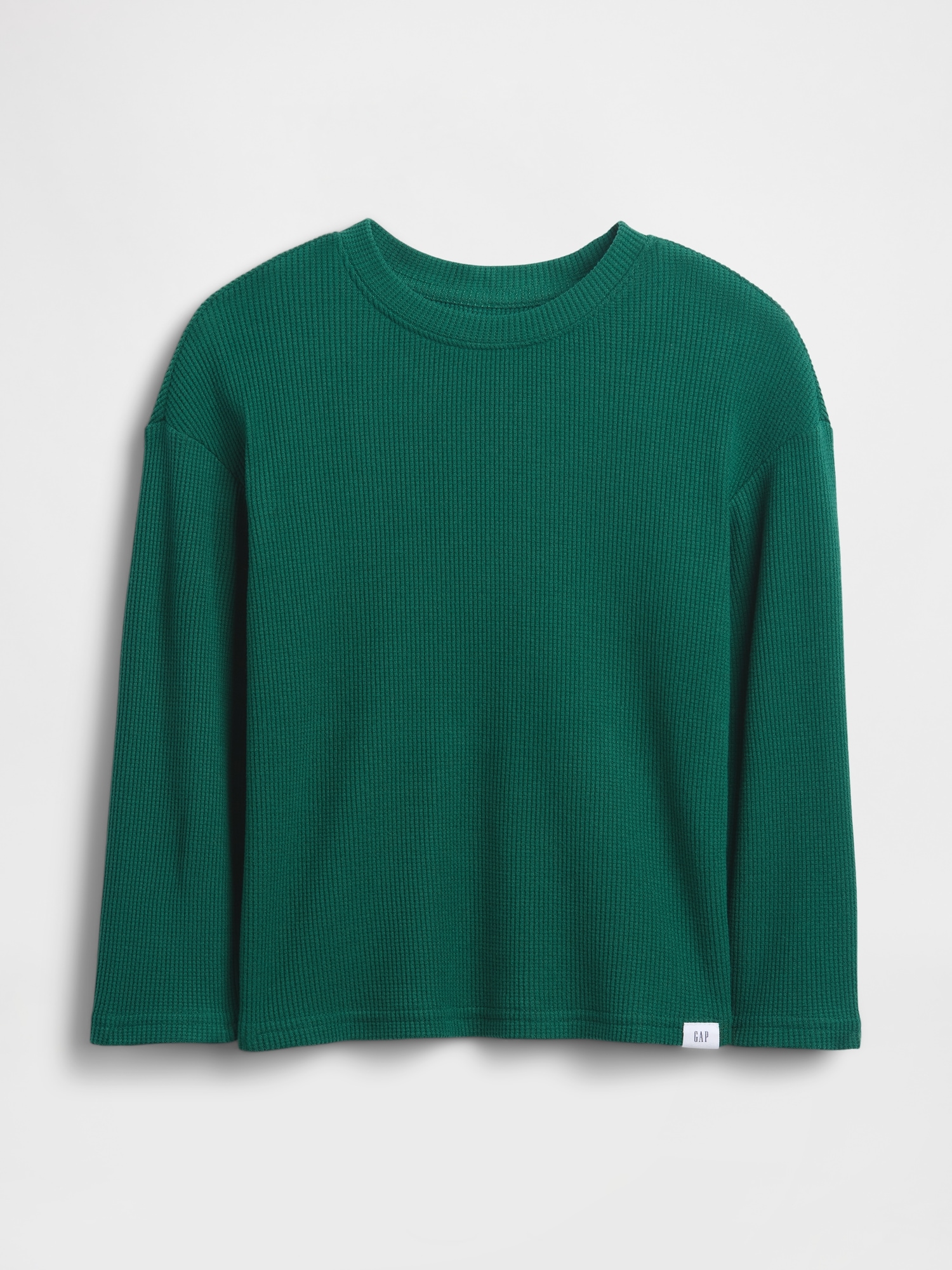 babyGap Waffle-Knit Crewneck T-Shirt - Evergreen Glamour Green