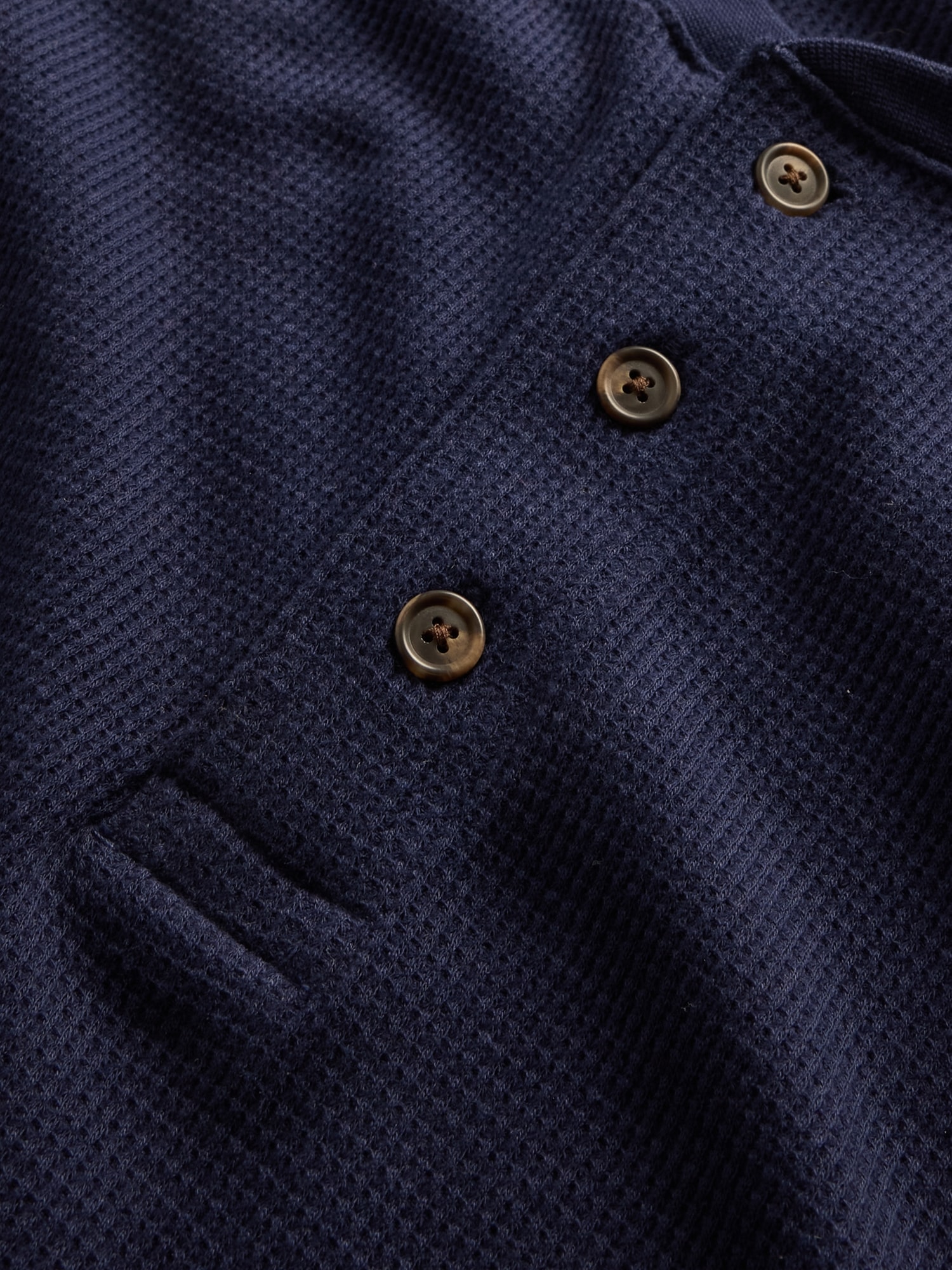 Gap Factory Waffle-knit Henley T-shirt In Blue