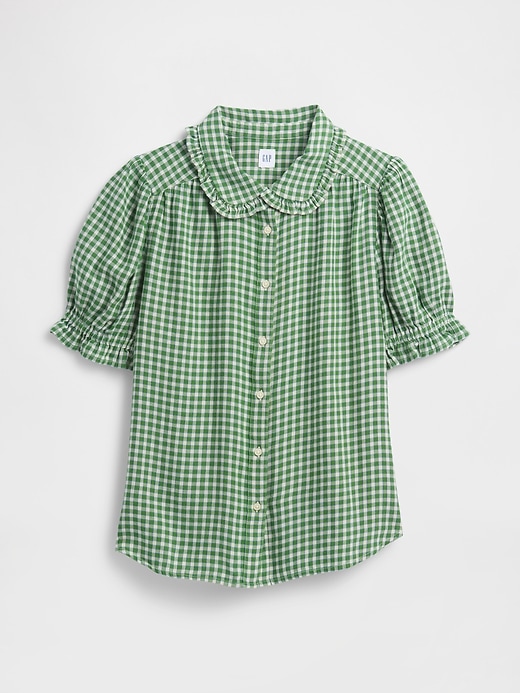 Image number 5 showing, Relaxed Flannel Puff Sleeve Shirt