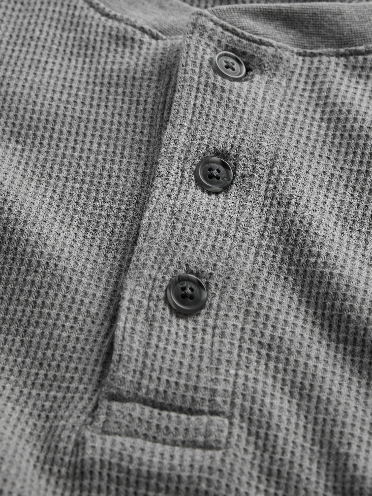 Gap Factory Waffle-knit Henley T-shirt In Gray