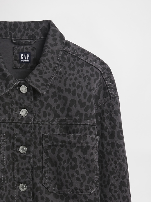 Image number 3 showing, Kids Boxy Leopard Print Jacket