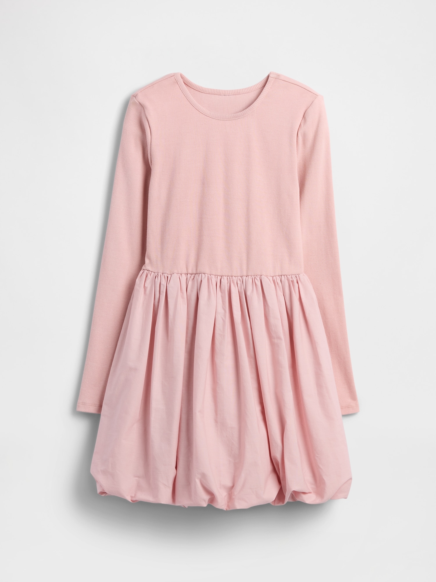 Kids Puff Sleeve Bubble Dress - Pure Pink