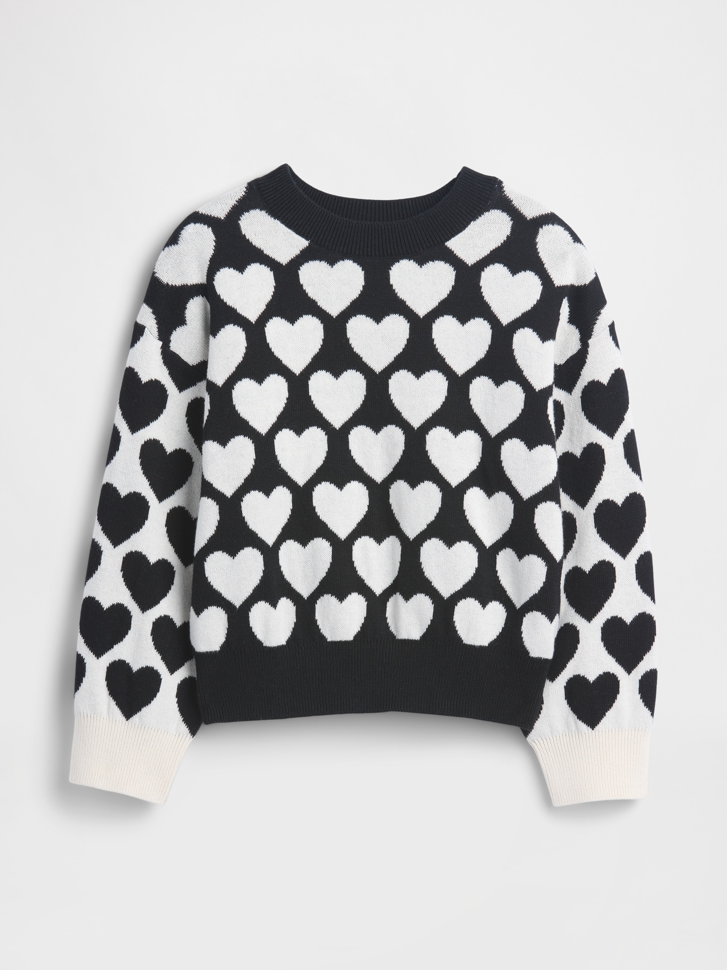 babyGap Intarsia Sweater - Hearts Black White