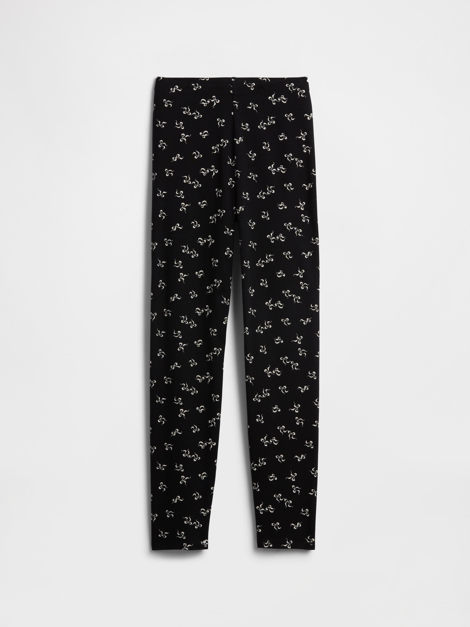 Kids Stretch Jersey leggings - Black Bow Print