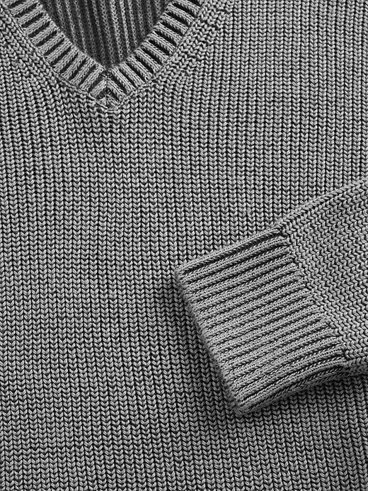 Image number 4 showing, Relaxed Ribbed V-Neck Sweater