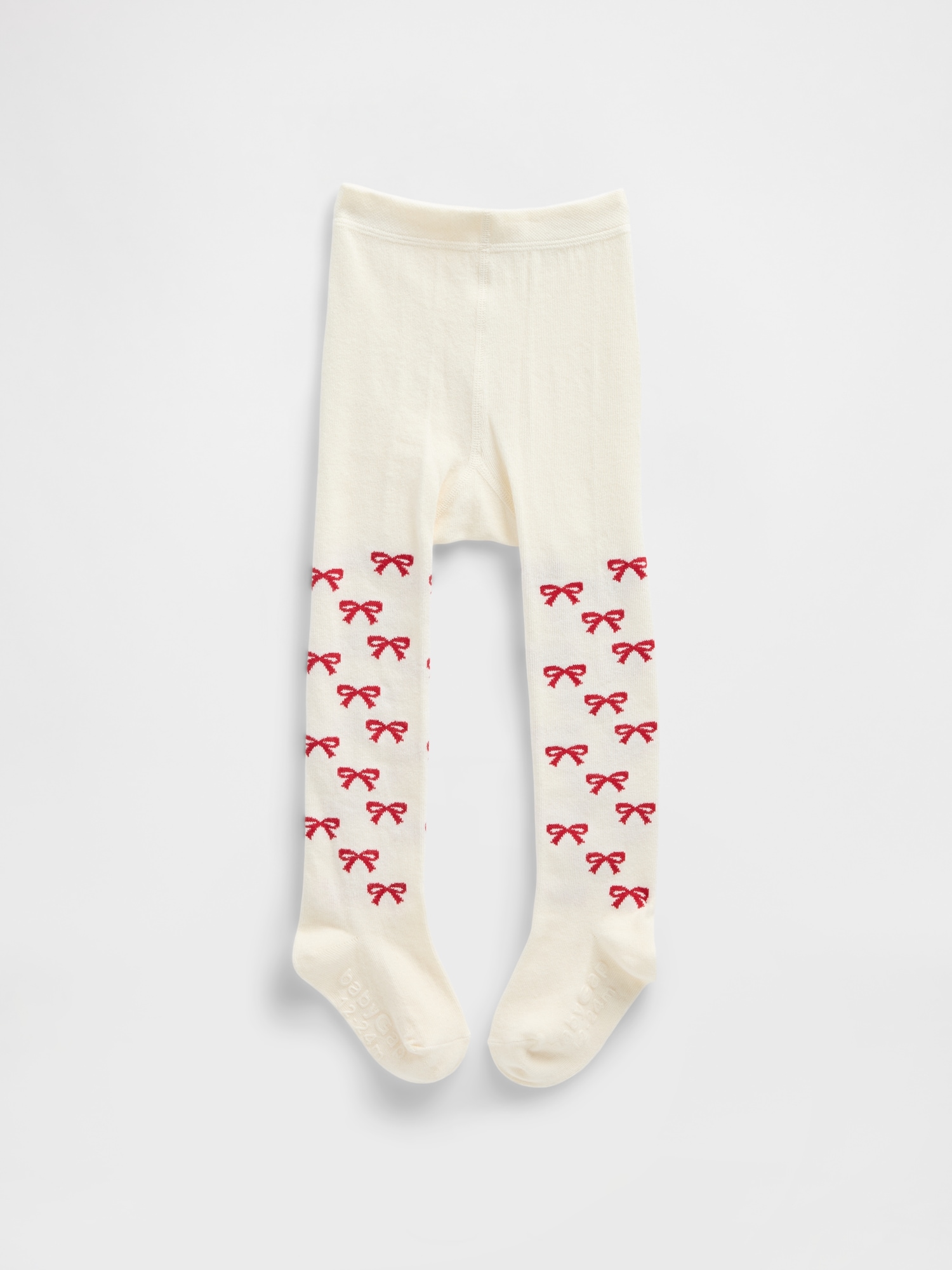 babyGap Pull-On Print Tights - Ivory Cream Frost Bows