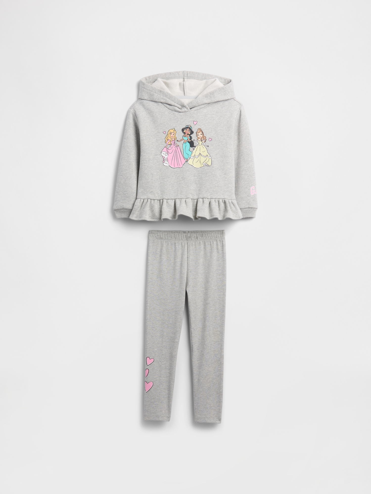 babyGap × Disney Two-Piece Outfit Set - Gray And White Marl Princesses
