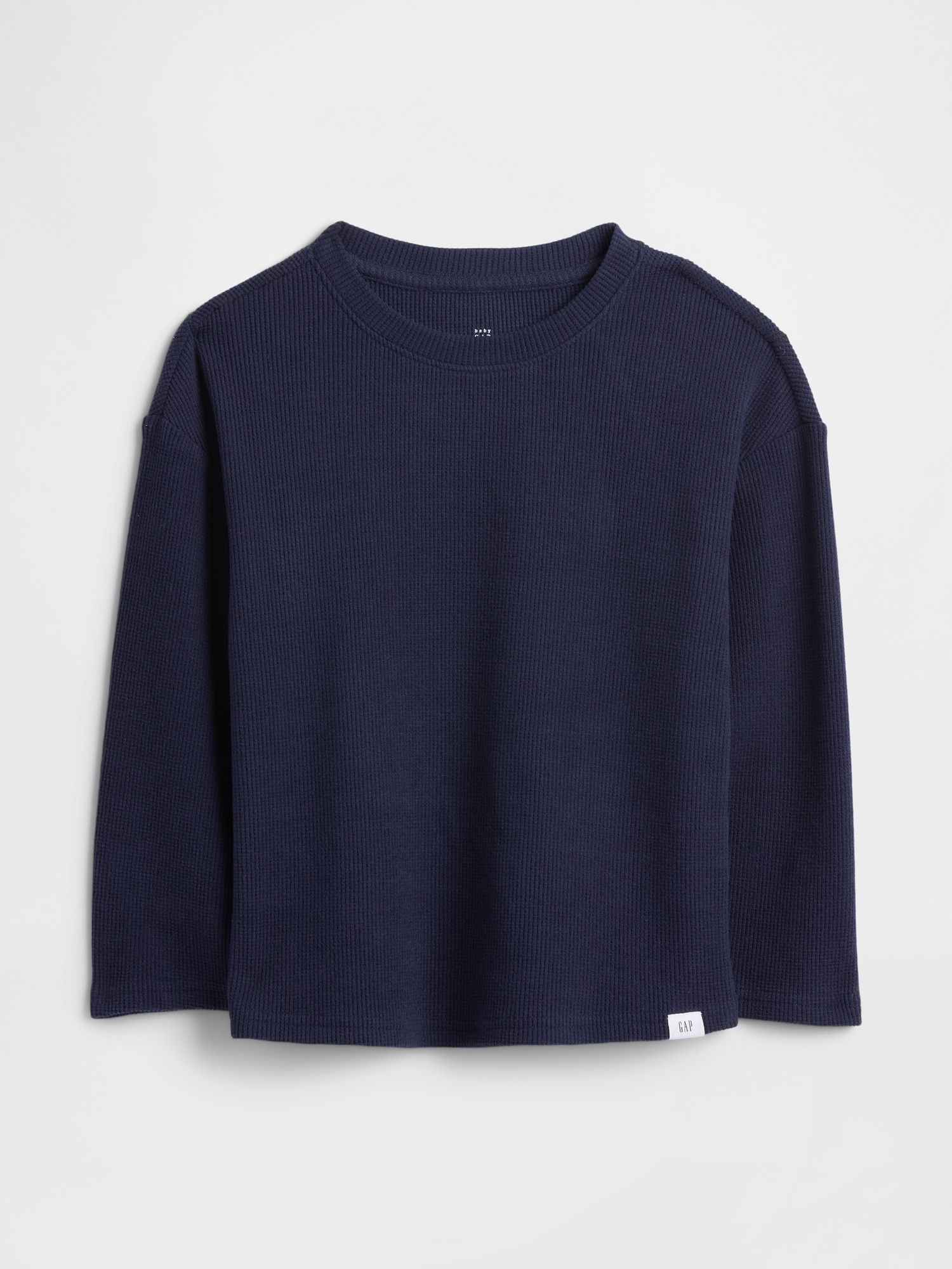 babyGap Waffle-Knit Crewneck T-Shirt - New Navy Blue