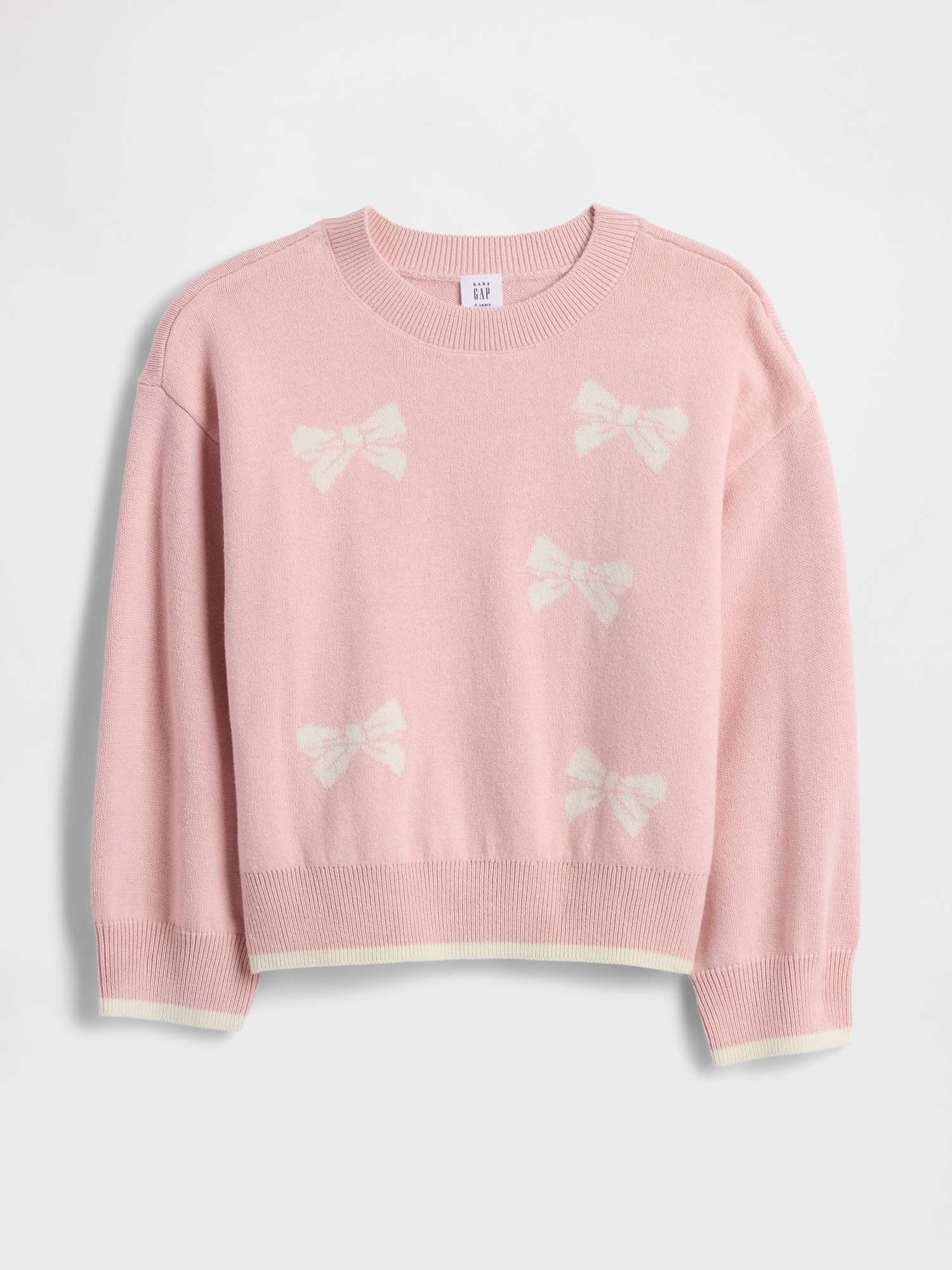 babyGap Intarsia Sweater - Bow Print Pink