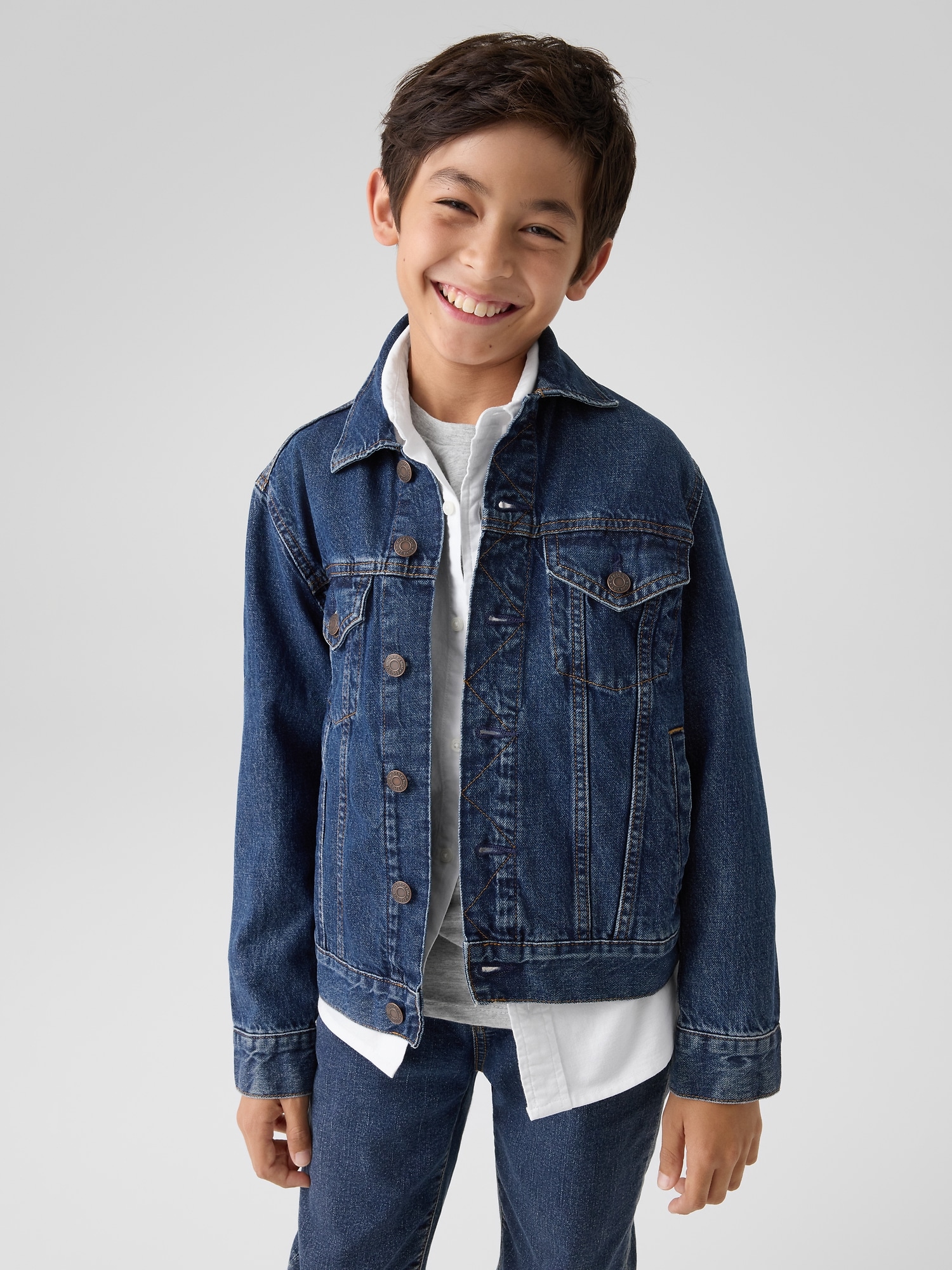Kids Relaxed Sweatshirt Icon Denim Jacket