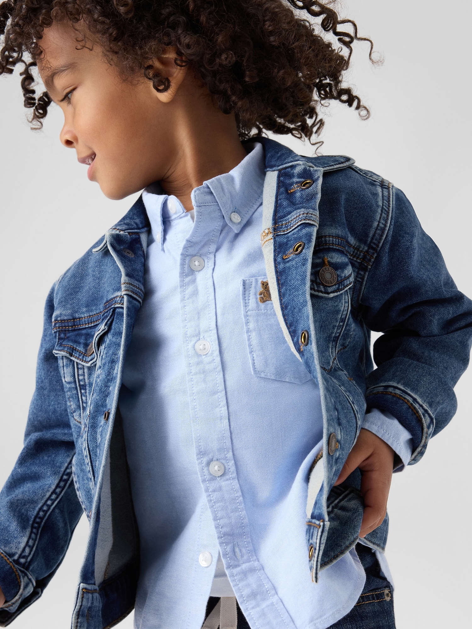 Gap Factory Babygap Sweatshirt Icon Denim Jacket In Blue