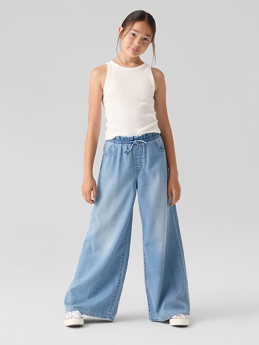 Image number 2 showing, Kids High Rise Pull-On Paperbag Baggy Jeans