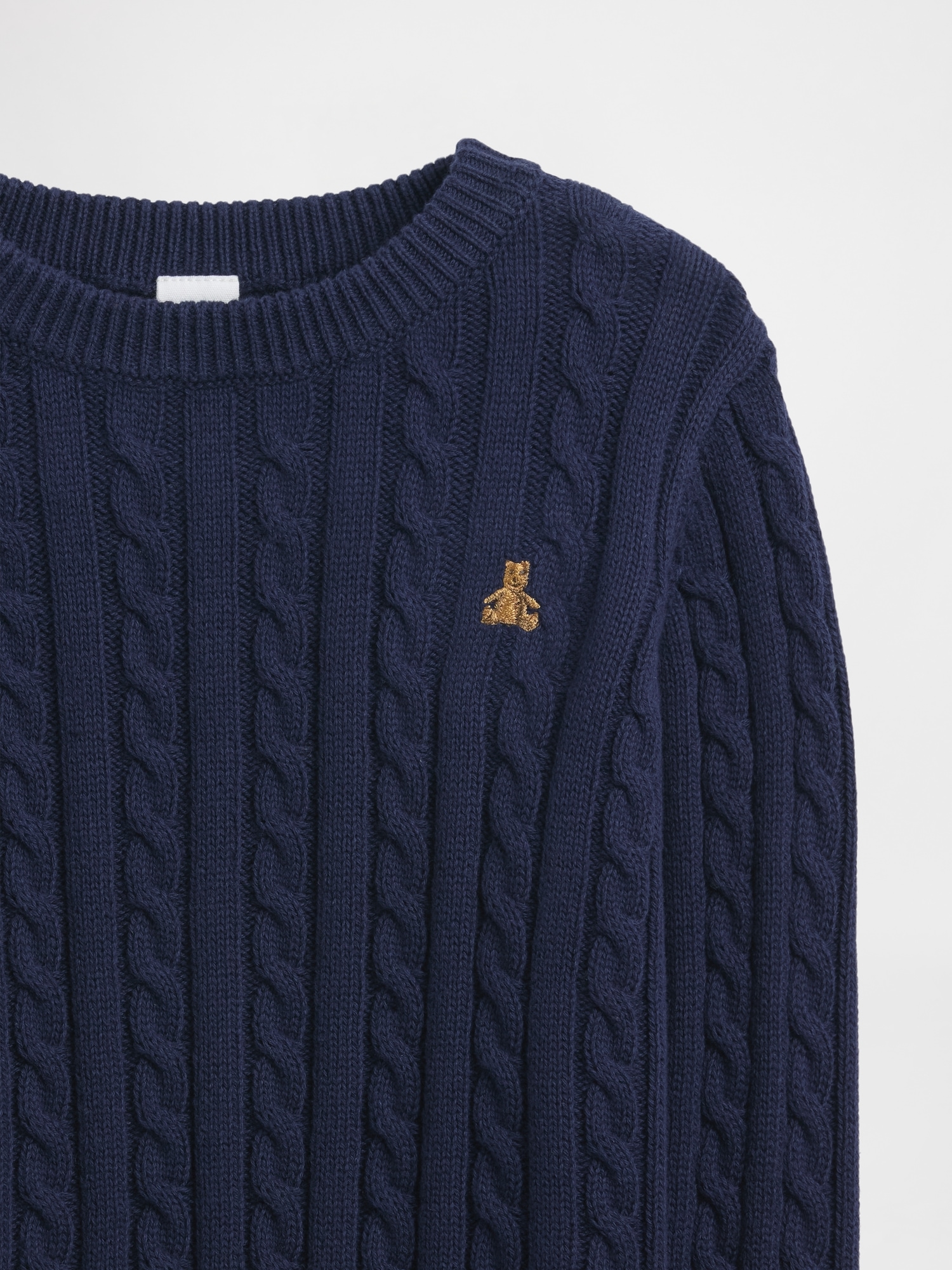 Gap Factory Babygap Cable-knit Crewneck Sweater In Black