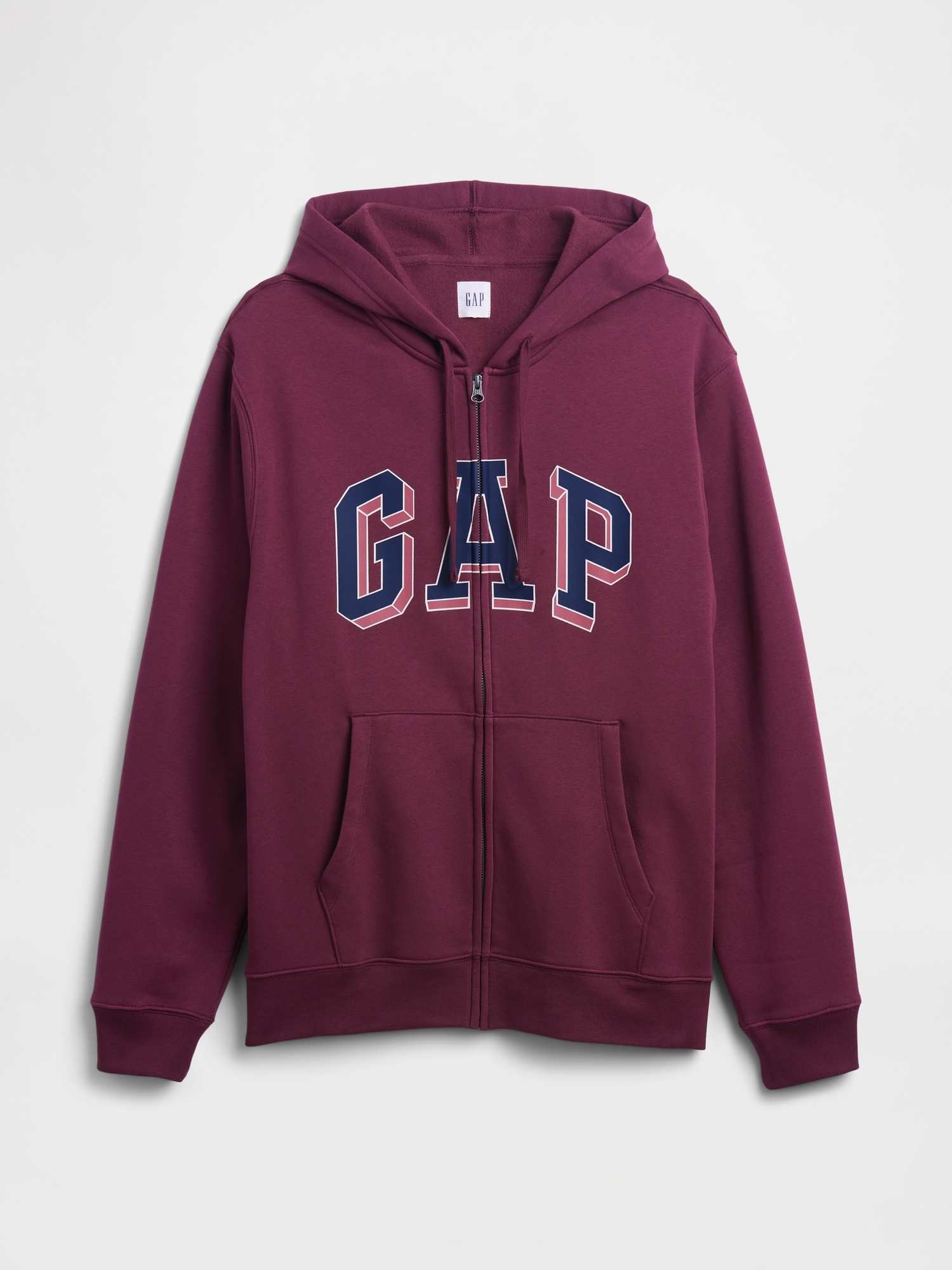 Gap Factory Relaxed Gap Logo Zip Hoodie In Burgundy