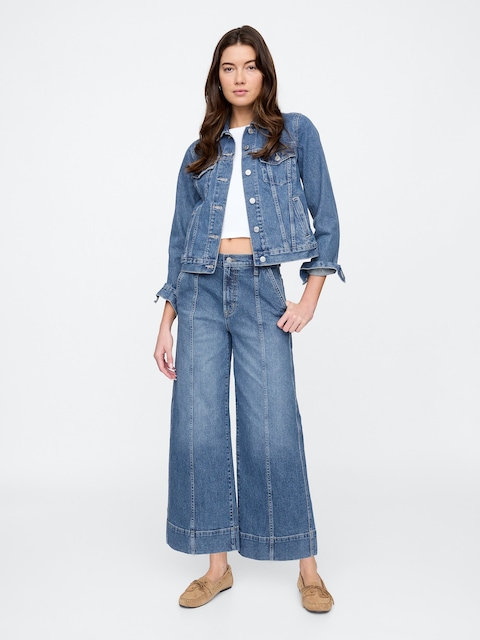 High Rise Wide-Leg Crop Jeans
