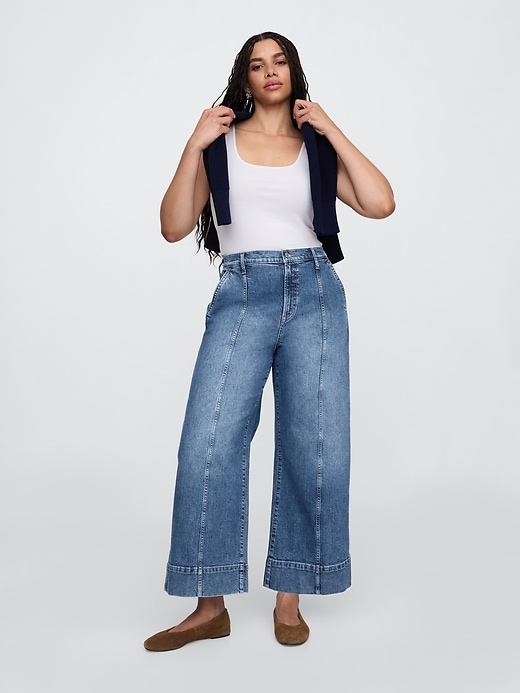 Image number 5 showing, High Rise Wide-Leg Crop Jeans