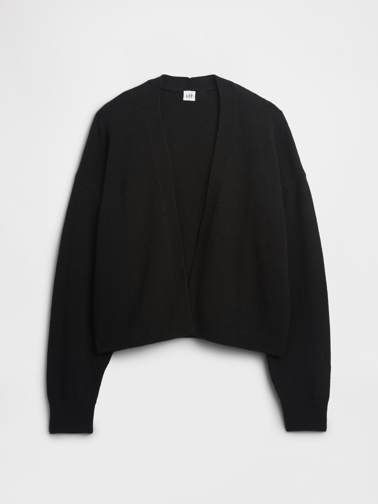Gap Factory Relaxed Boucle Open-front Cardigan In Black