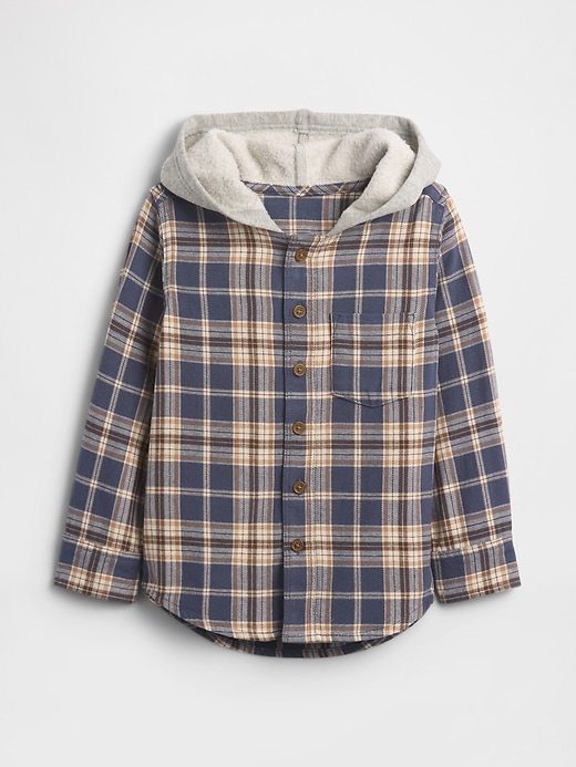 Image number 1 showing, babyGap Hooded Flannel Shirt