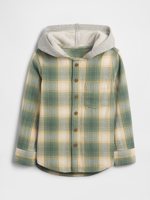 Image number 1 showing, babyGap Hooded Flannel Shirt