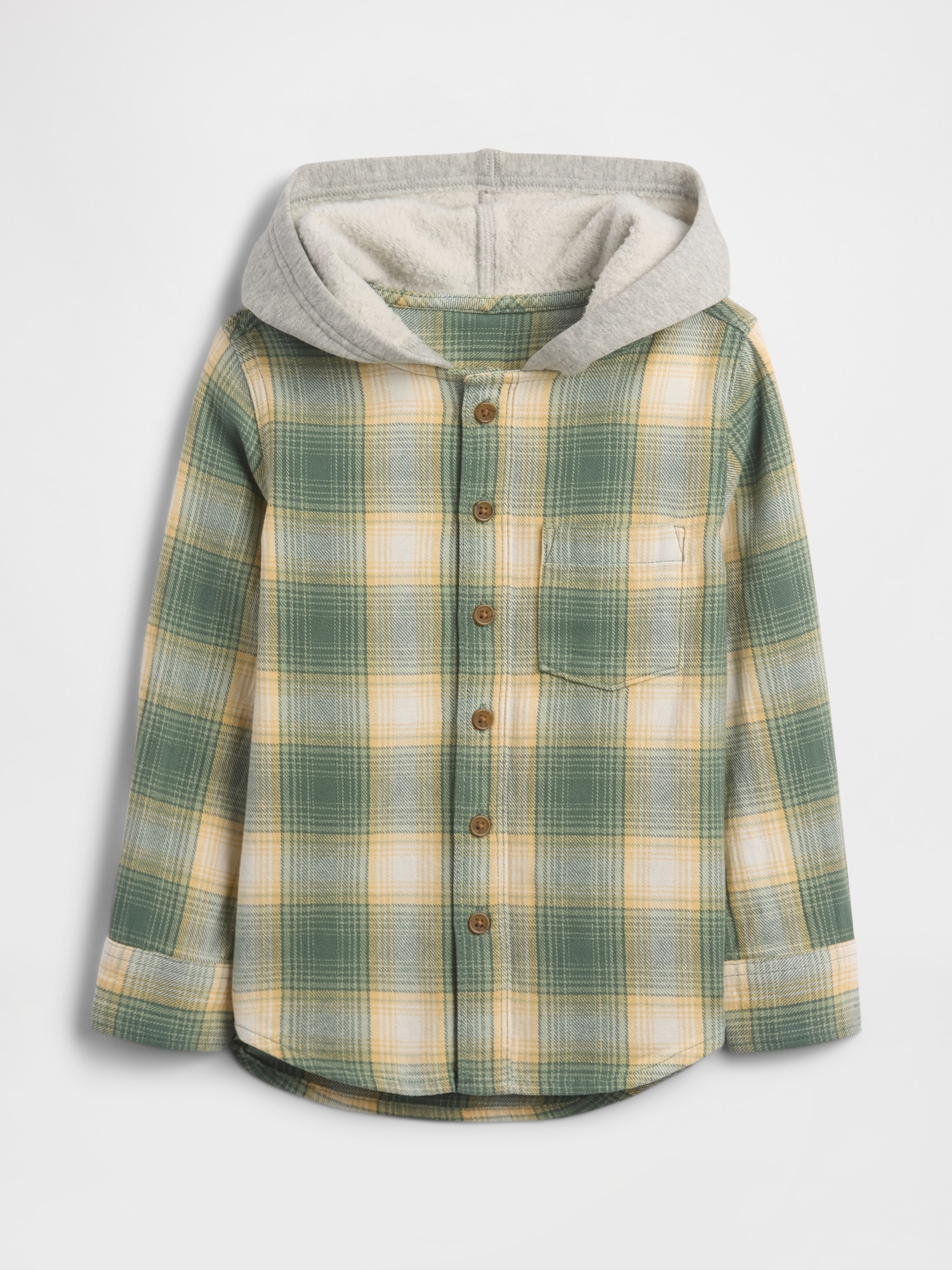 Gap Factory Babygap Hooded Flannel Shirt In Neutral