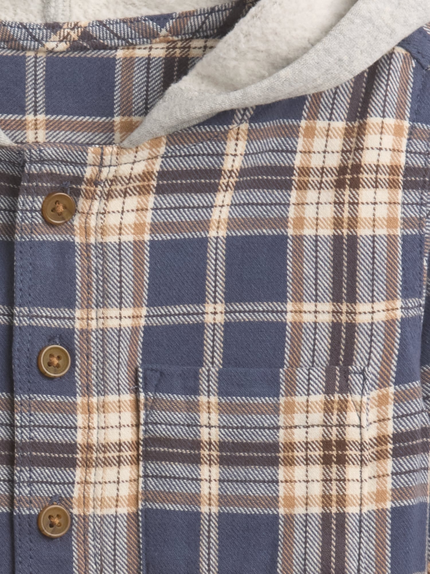 Gap Factory Babygap Hooded Flannel Shirt In Blue