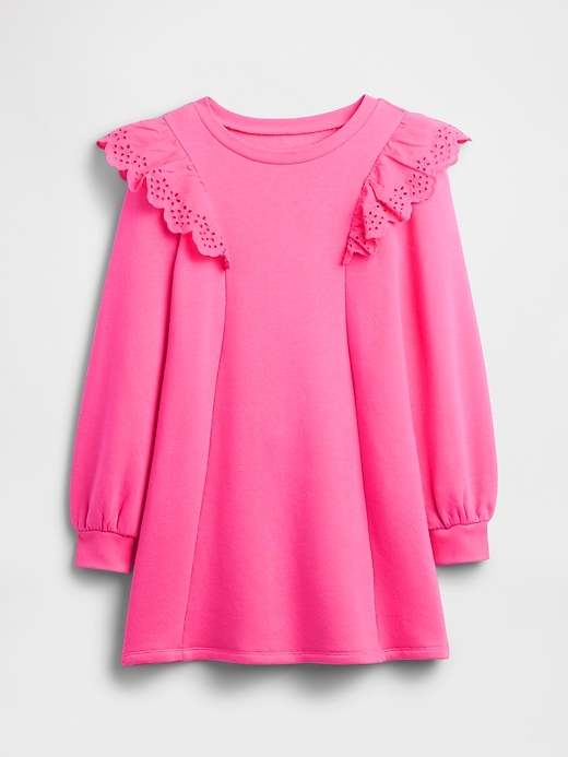Image number 1 showing, Kids Relaxed Eyelet Sweatshirt Dress