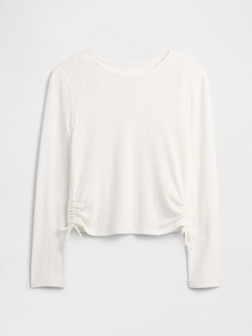 Image number 1 showing, Kids Ruched Pointelle Top