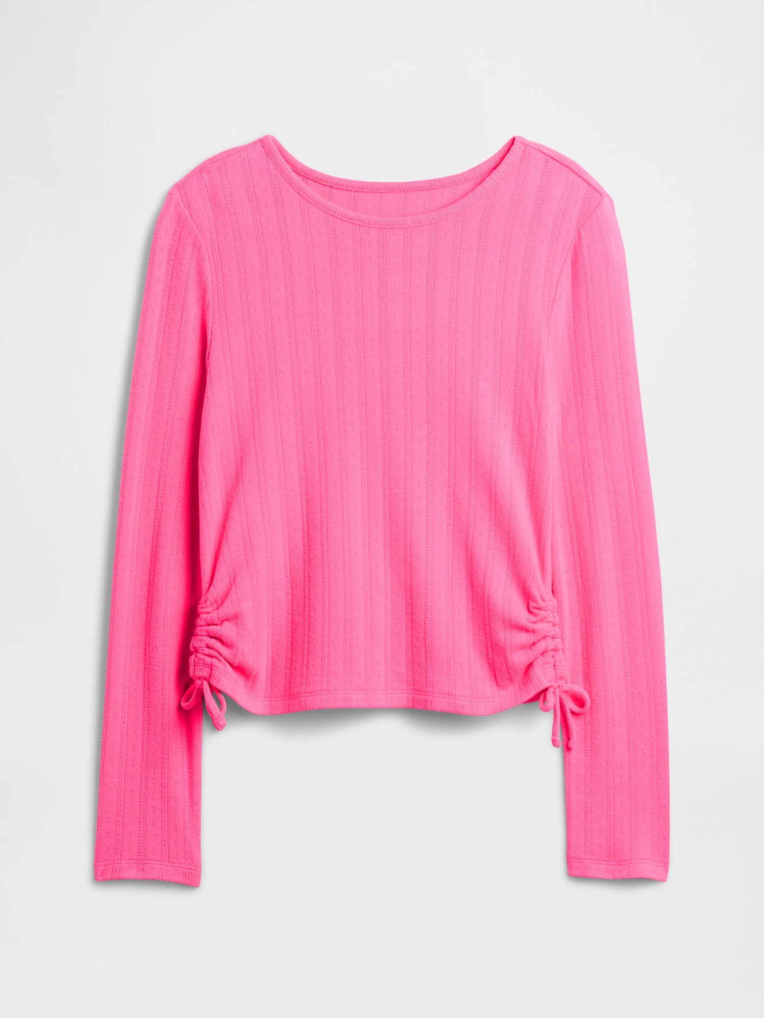 Gap Factory Kids Ruched Pointelle Top In Pink