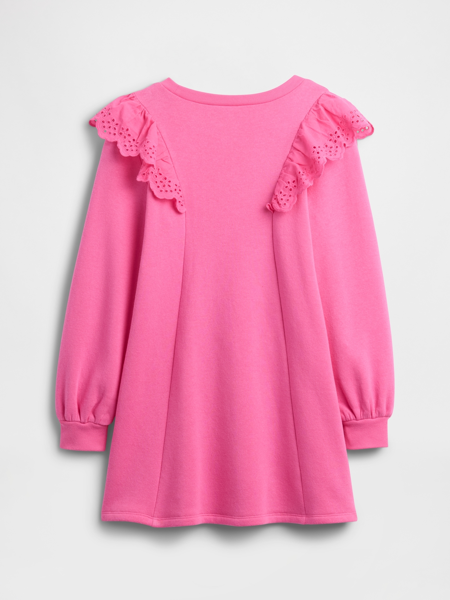 Gap Factory Kids Relaxed Eyelet Sweatshirt Dress In Pink