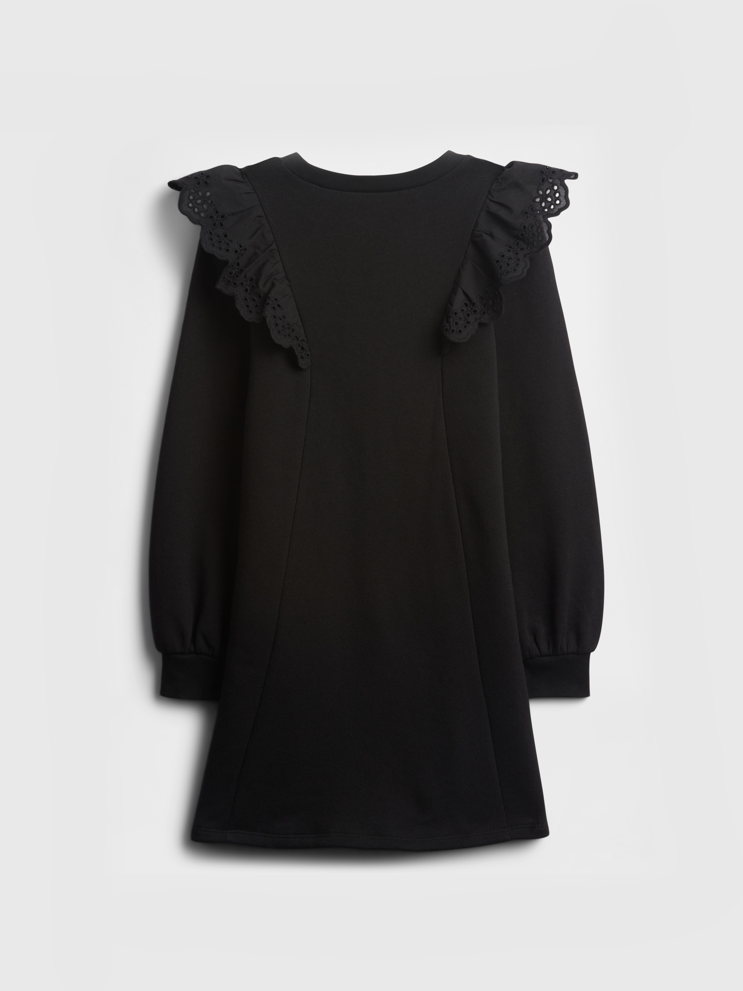Gap Factory Kids Relaxed Eyelet Sweatshirt Dress In Black