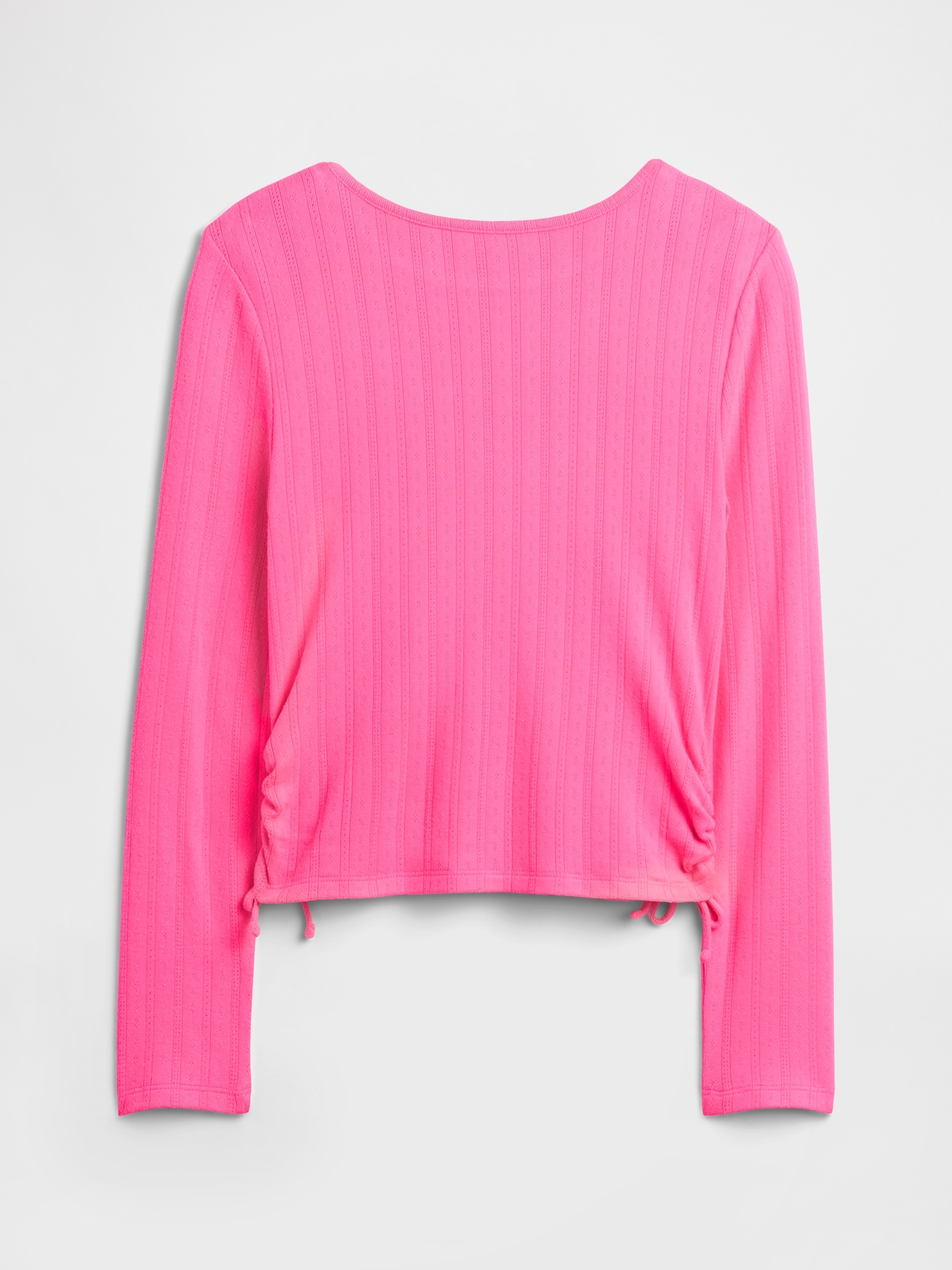 Gap Factory Kids Ruched Pointelle Top In Pink