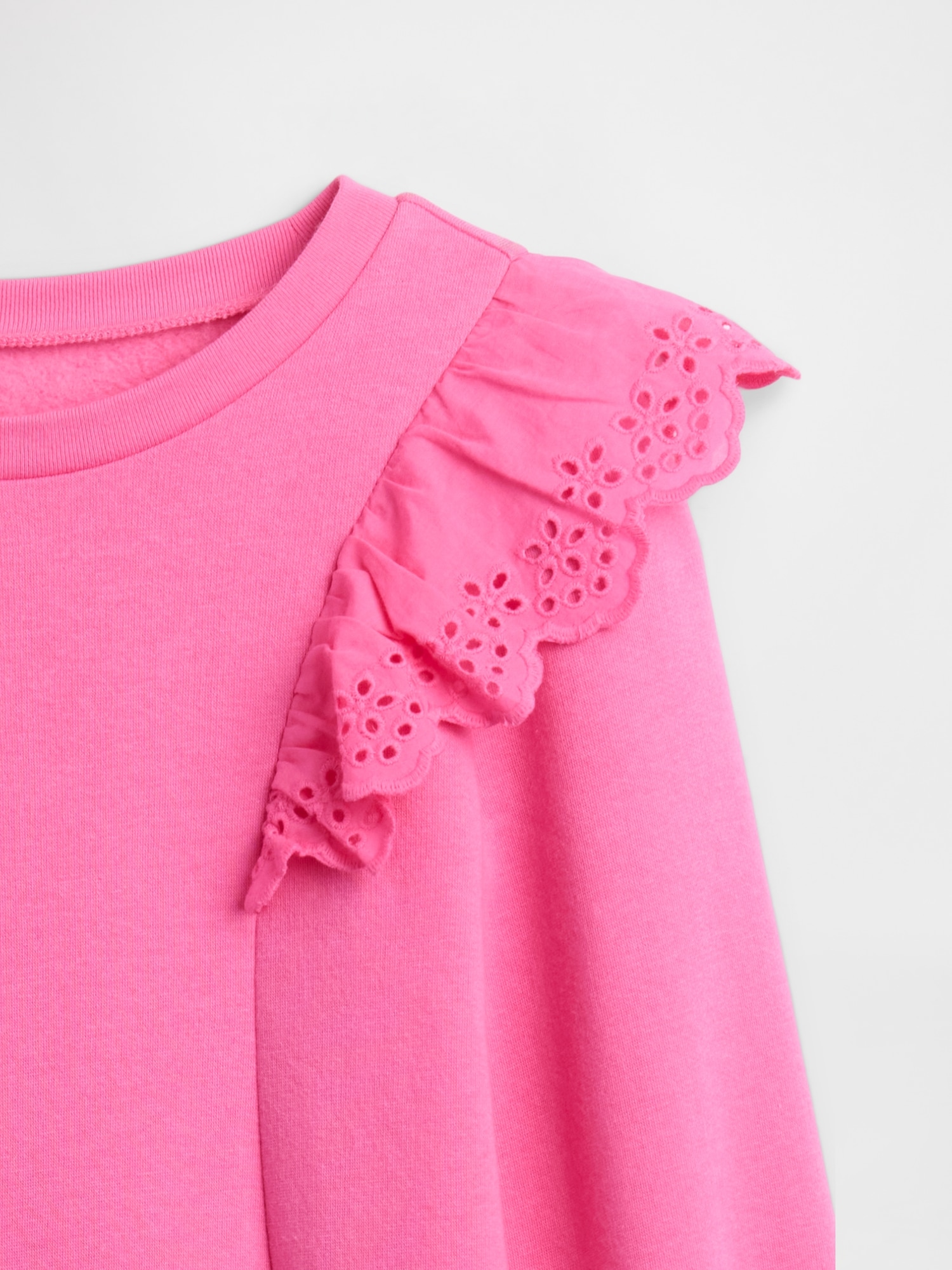 Gap Factory Kids Relaxed Eyelet Sweatshirt Dress In Pink