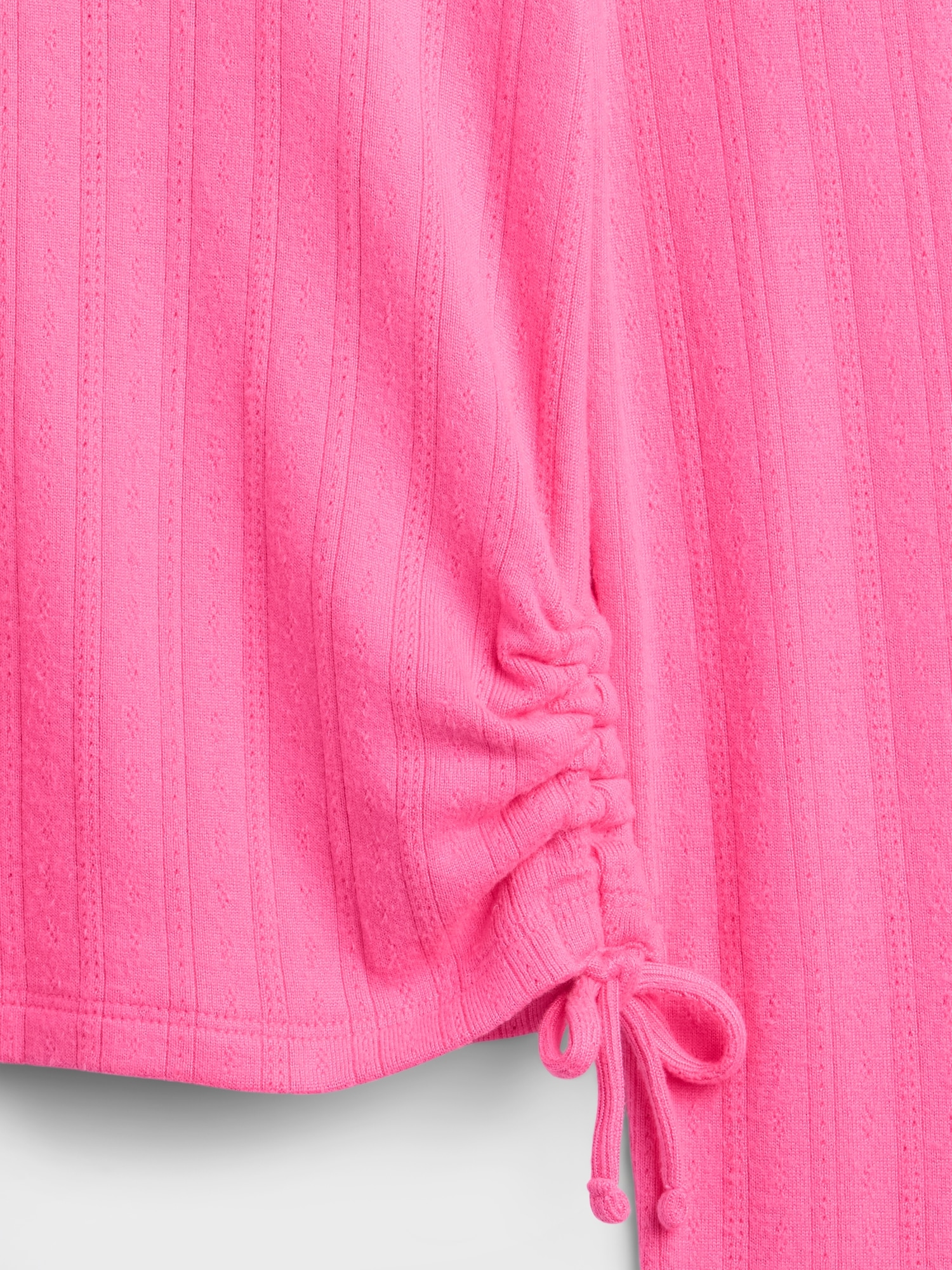 Gap Factory Kids Ruched Pointelle Top In Pink
