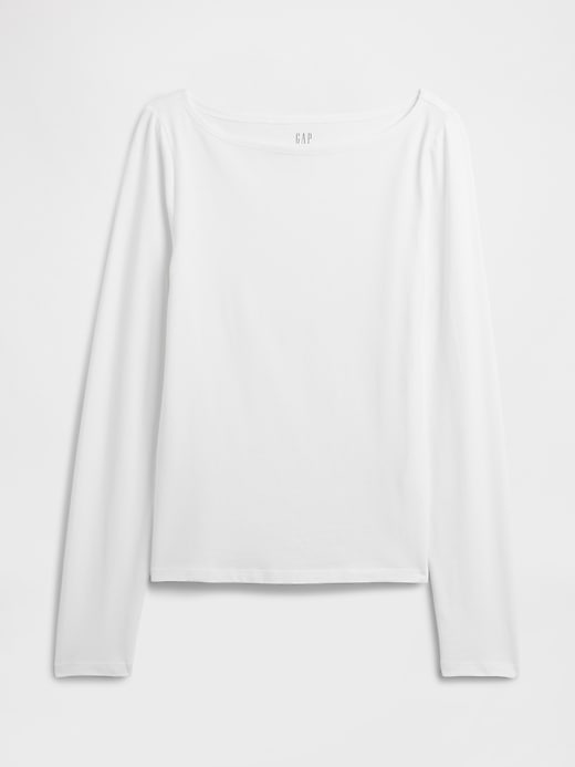 Image number 5 showing, Stretch Jersey Boatneck T-Shirt