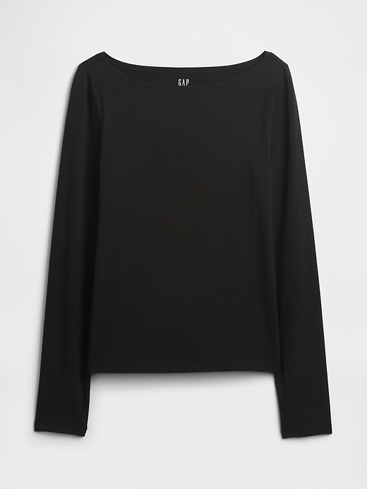 Image number 5 showing, Stretch Jersey Boatneck T-Shirt