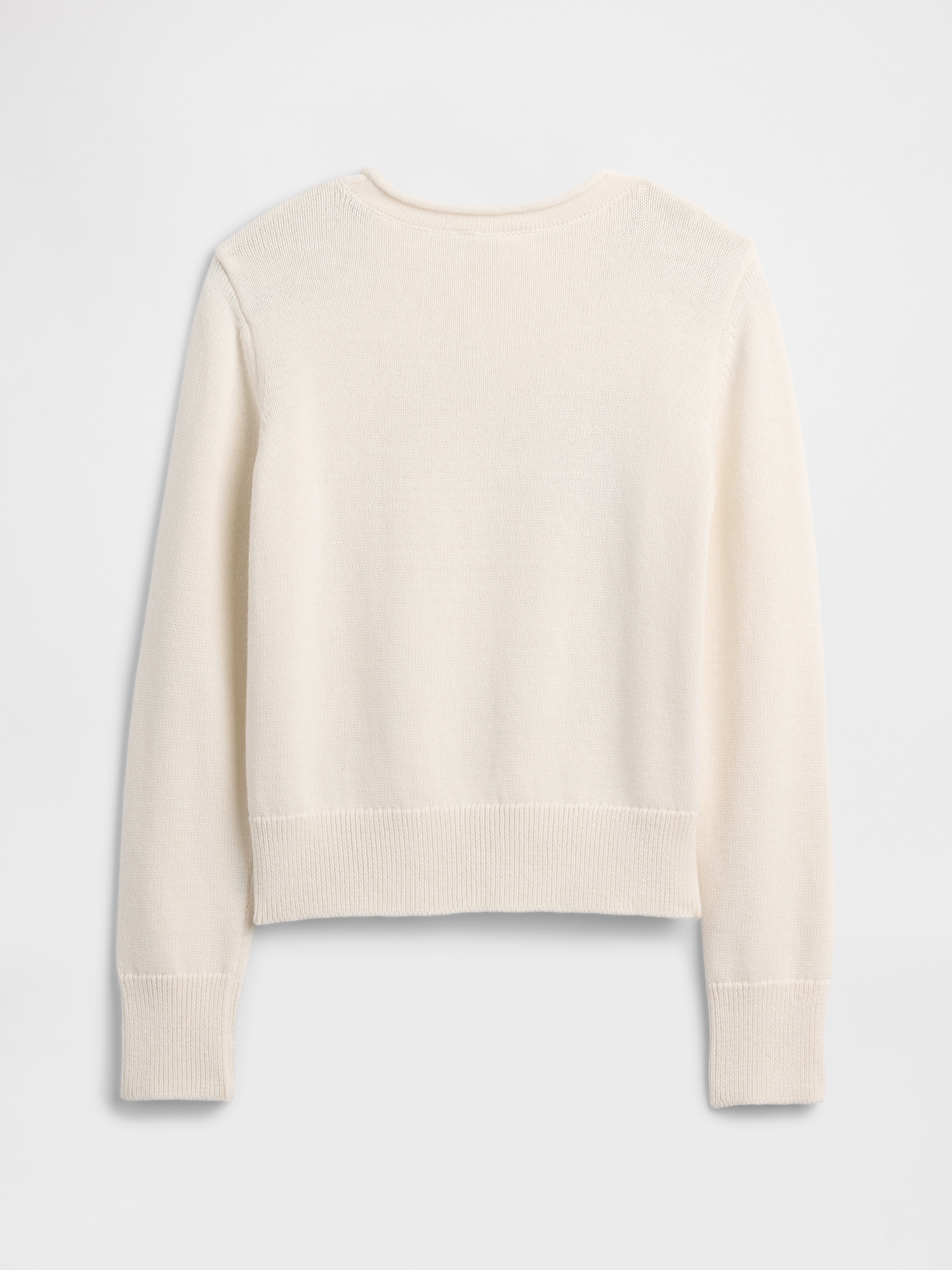 Gap Factory Kids Relaxed Roll Neck Intarsia Sweater In White