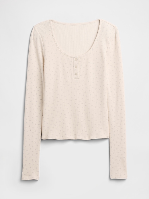 Image number 4 showing, Waffle-Knit Henley PJ Top