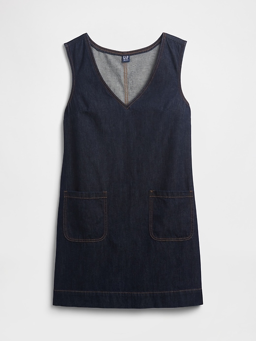 Image number 6 showing, Denim V-Neck Mini Dress